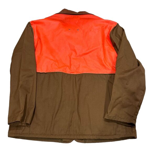 IDEAL Vintage 1983 Canvas Hunting Jacket Size XL Blaze Orange Tan USA Made READ - Picture 7 of 9